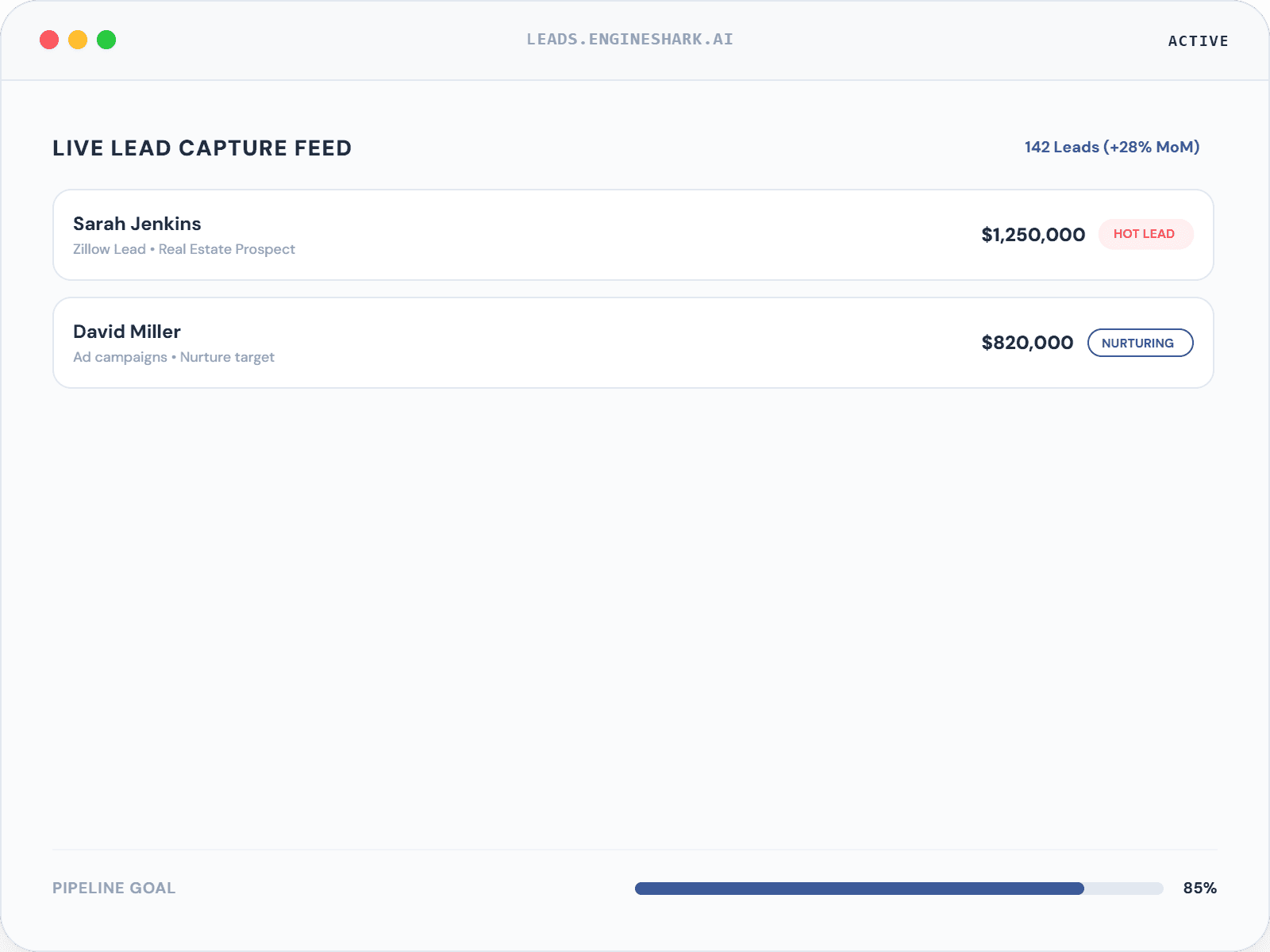 Lead Generation Agent Dashboard
