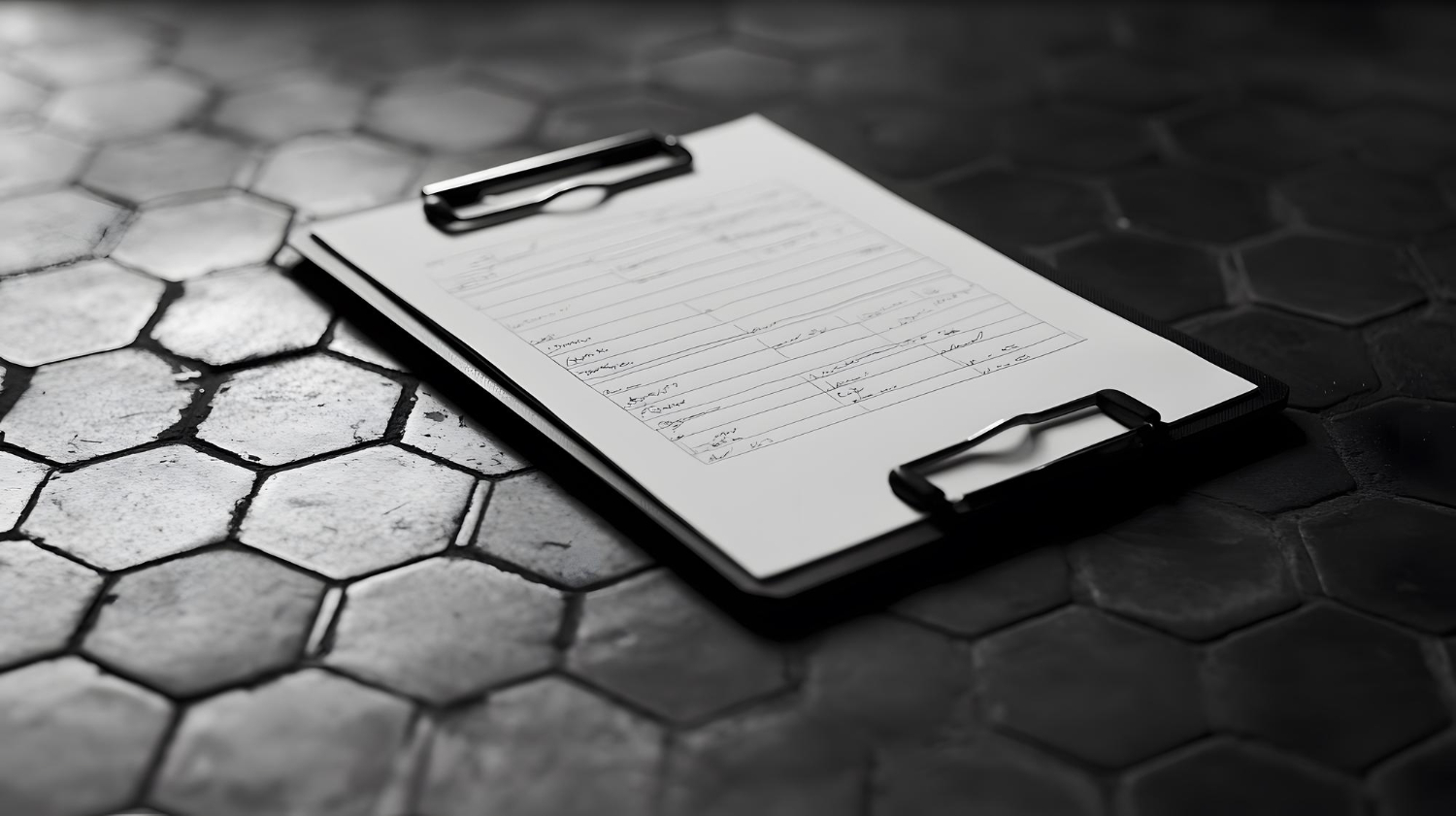 Clipboard with an intake form