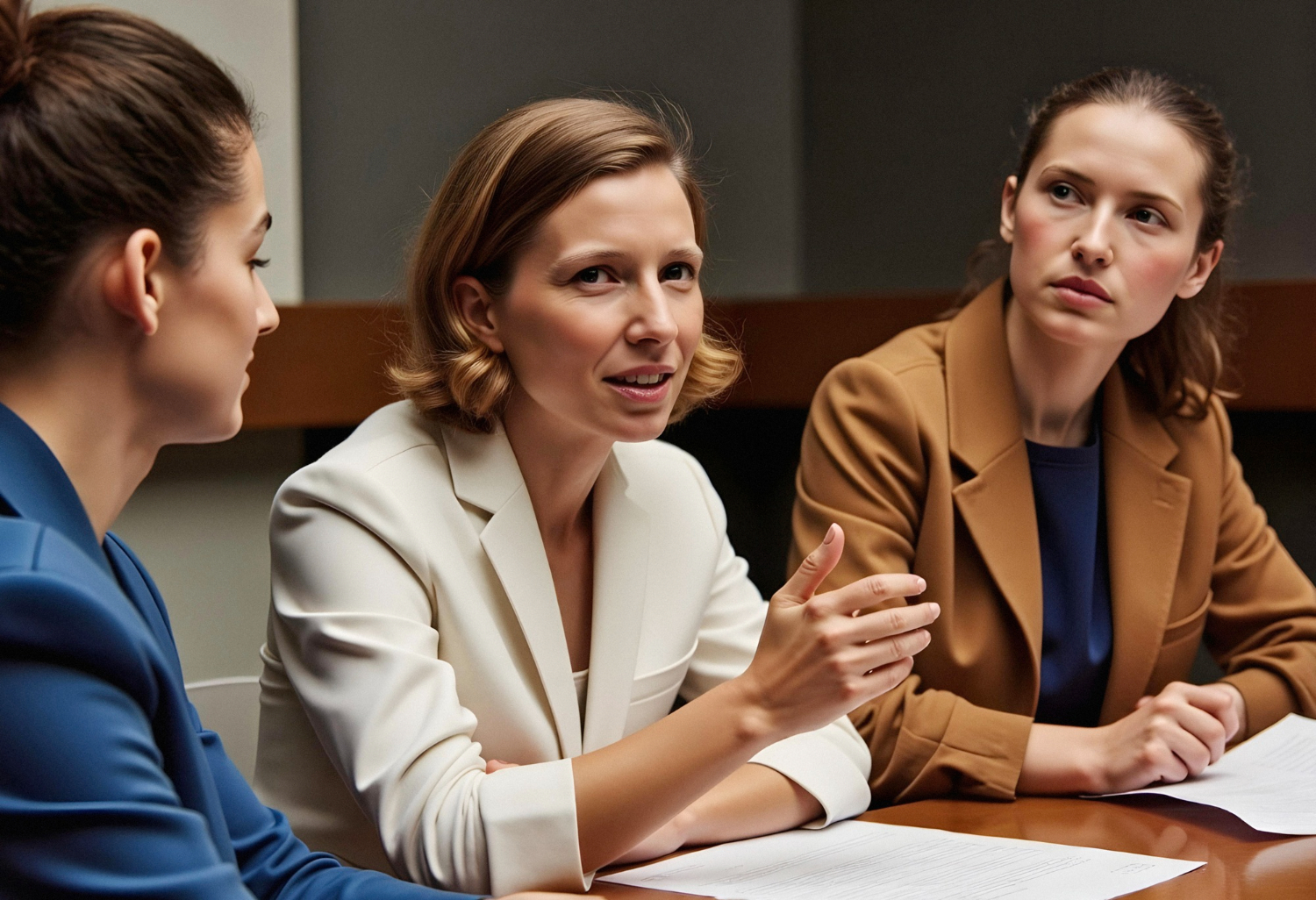 Team discussion around a table